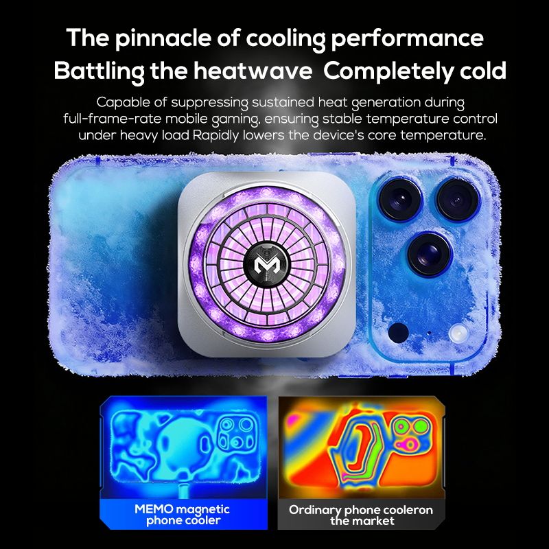 Memo CX21 Mobile Phone Cooler | Semiconductor Cooling Fan for Gaming | Portable Radiator Silent Fast Cooling Heat Sink