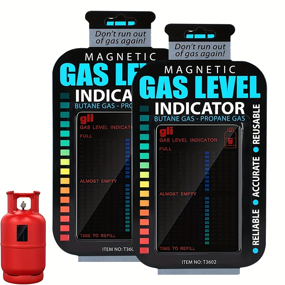 Magnetic Cylinder Gas Level Indicator - Reusable Magnetic Gas Tank Level Sticker - Gas Capacity Tester With Liquid Crystal Display - Portable Magnetic Level Indicator For Outdoor Cooking, Bbq, And Camping