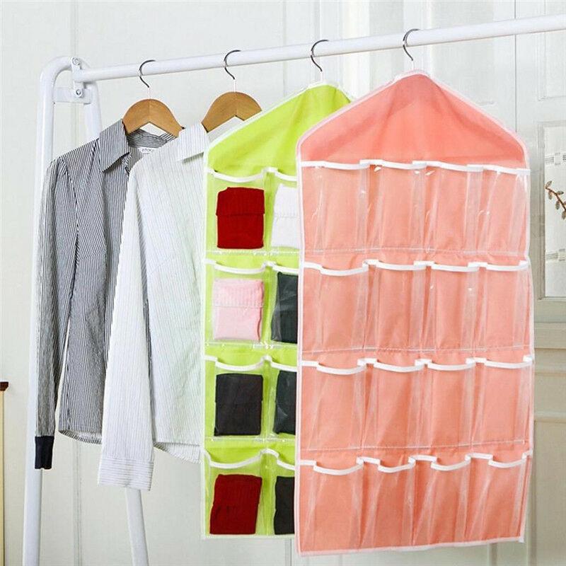 16 Pocket Kid Toy Storage Over Door Hanging Shoe Rack Hanger Bathroom Organizer Pouch Bags