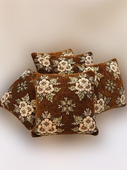 Velvet Jacquard Cushion Covers 5pcs Set Lifetime Color and Fabric Gaurantee