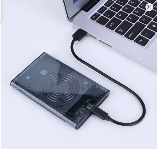 USB 3.0 Portable HDD SSD 2.5" Hardrive External Case ( Black & Transparent ) - 2.5" Hard Drive Case 5Gbps High Speed Fast Data Transfer (ONLY CASE)
