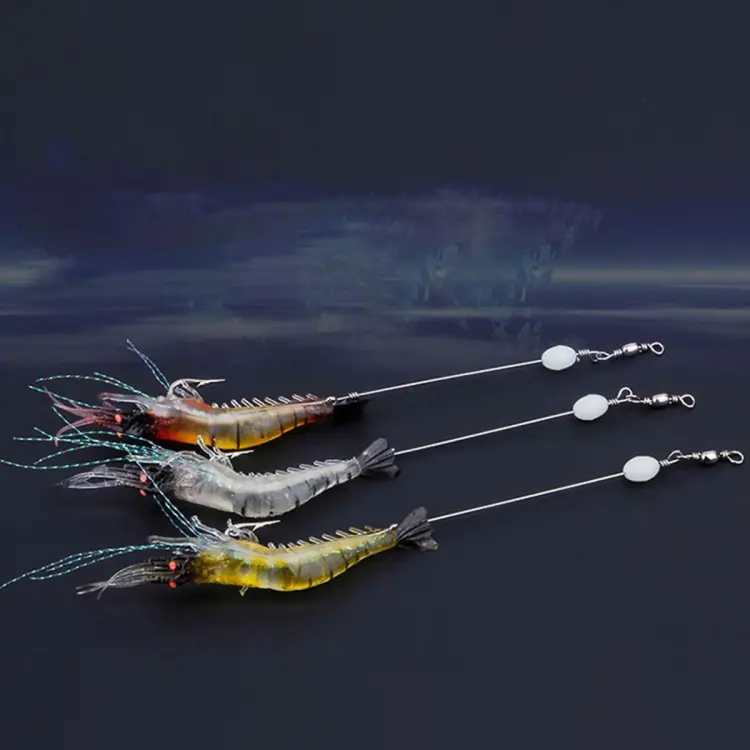 Luminous Fishing Lure Bait Artificial Shrimp Lures Soft Hook Prawn
