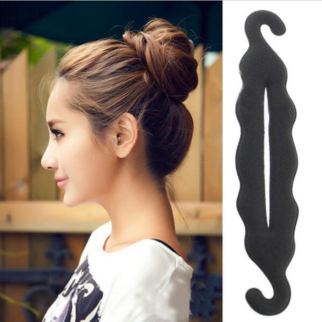 Magic Sponge Clip Hair Styling Foam Donut Bun Curler Maker Ring