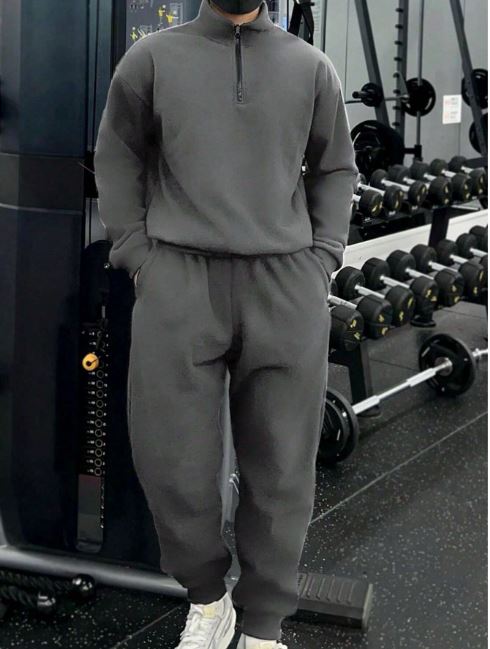 Men's Half Zipper Sweater with Pants