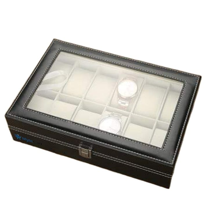 MyleCart 12-Slot Watch Box – PU Leather Display Case & Organizer