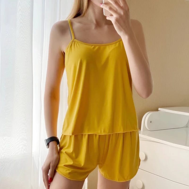 Camisole Set Nighty Short wear Top and Shorts Soft and comfortable best for night wear & inner wear  Premium Matte Nighties For Women Sleeping Suit Lingerie Sleepwear Night wear For Women, Ladies & Girl