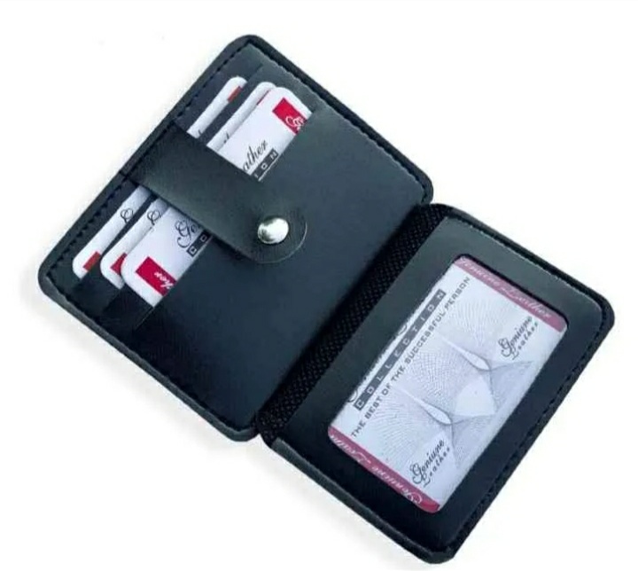 New Slim 9 Pockets Button Down Card Holder Mini Zipper PU Leather Wallet for Men's