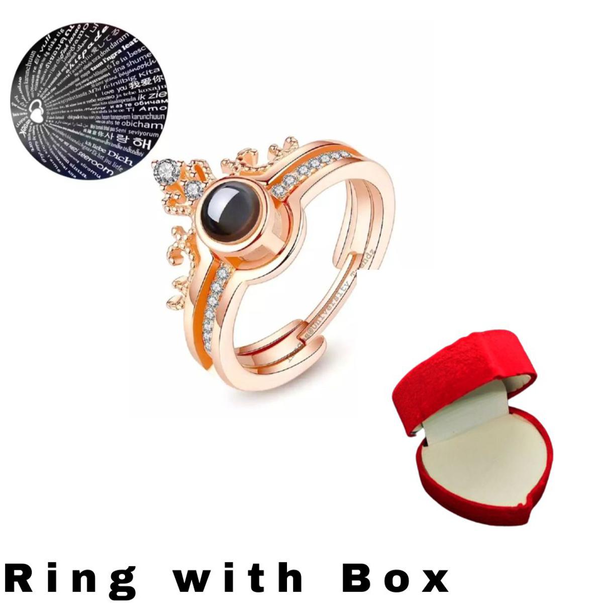 Ring 100 Languages I Love You Projection Ring Couple Romantic Love Memory Jewelry For Your Loved Once Valentine Gift