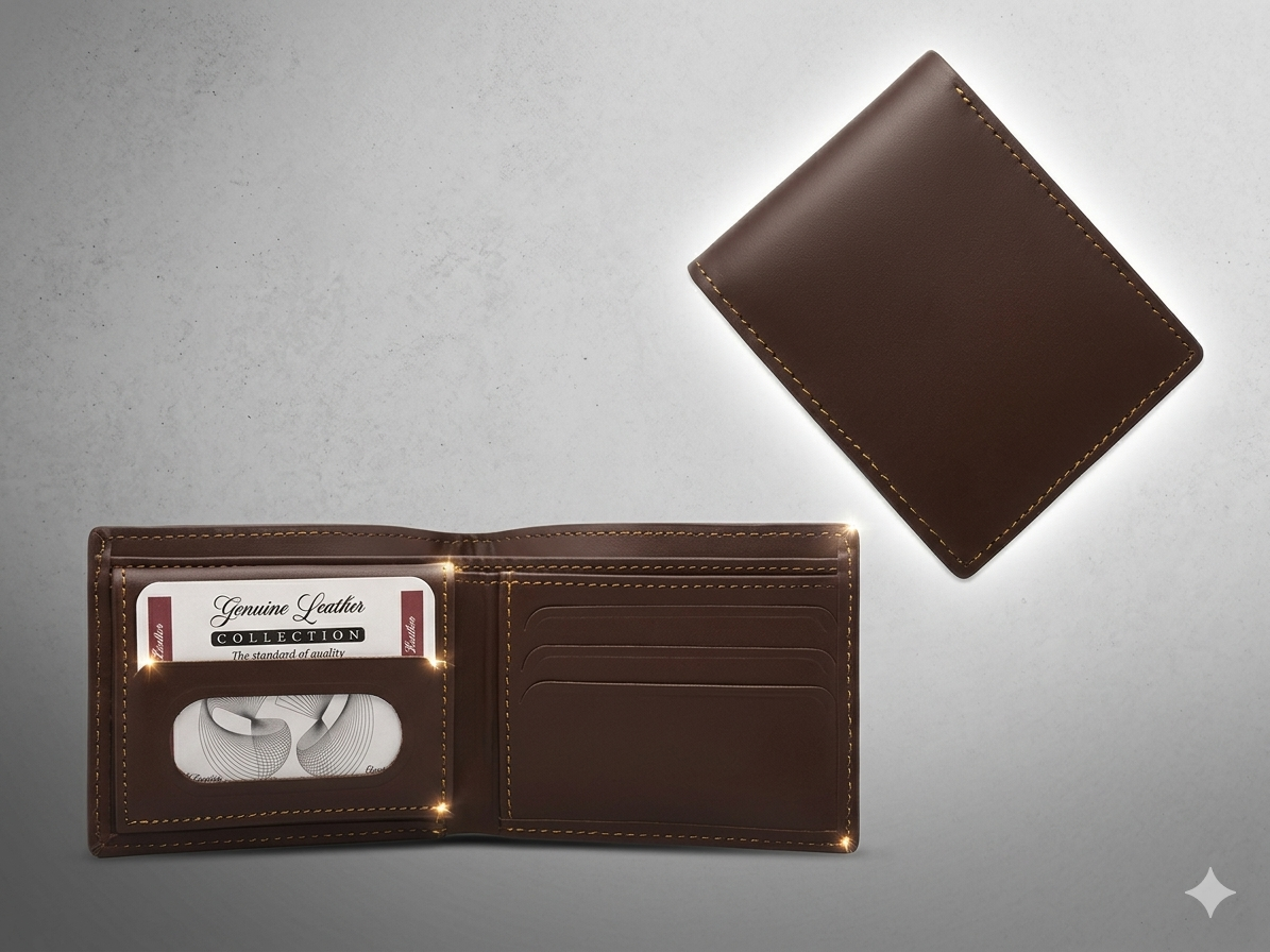 Plain Leather Wallet for Men – Slim Stylish Pocket Wallet | Lightweight Card Holder & Cash Wallet