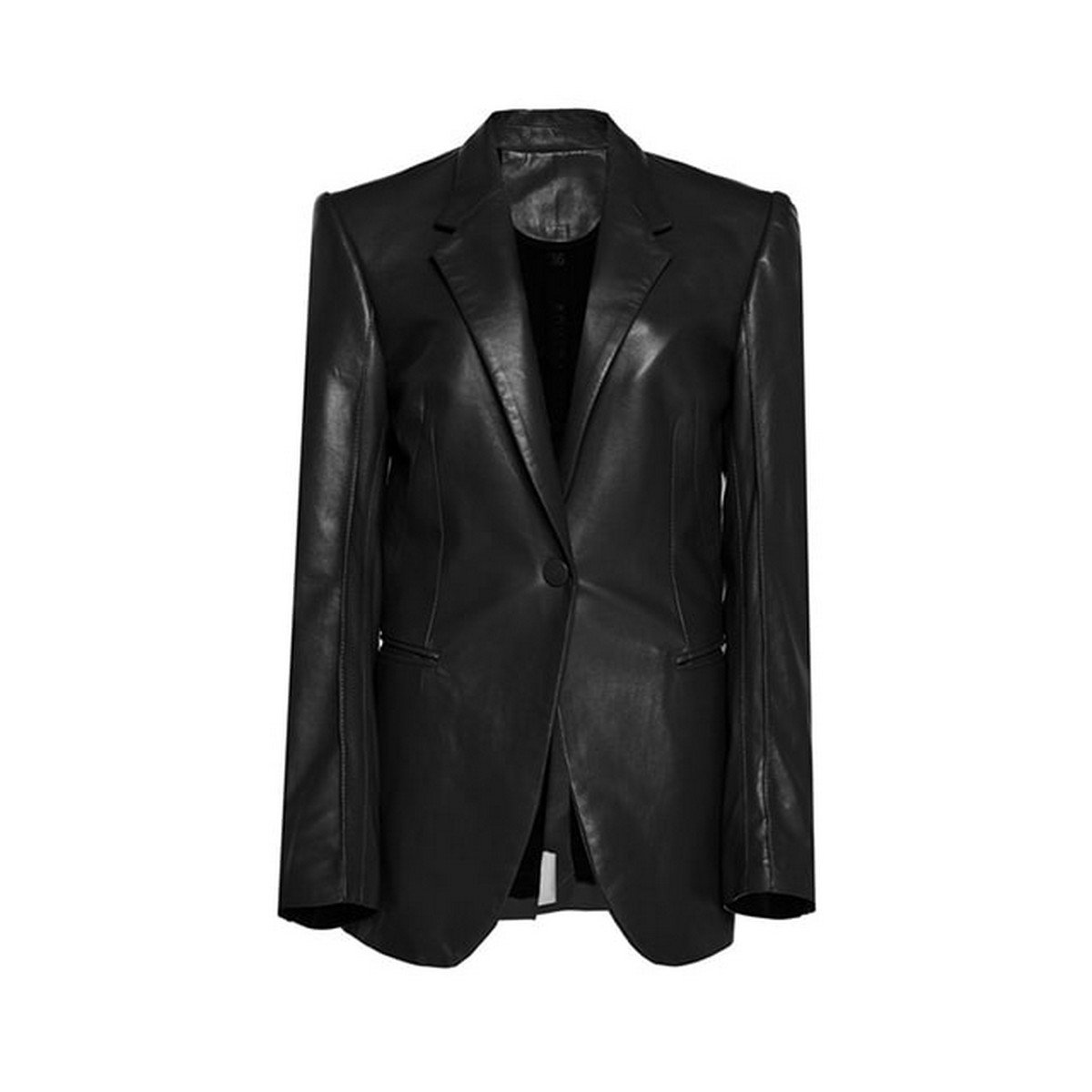 Black Designer Leather Blazer Jacket For Women with Leather Pant