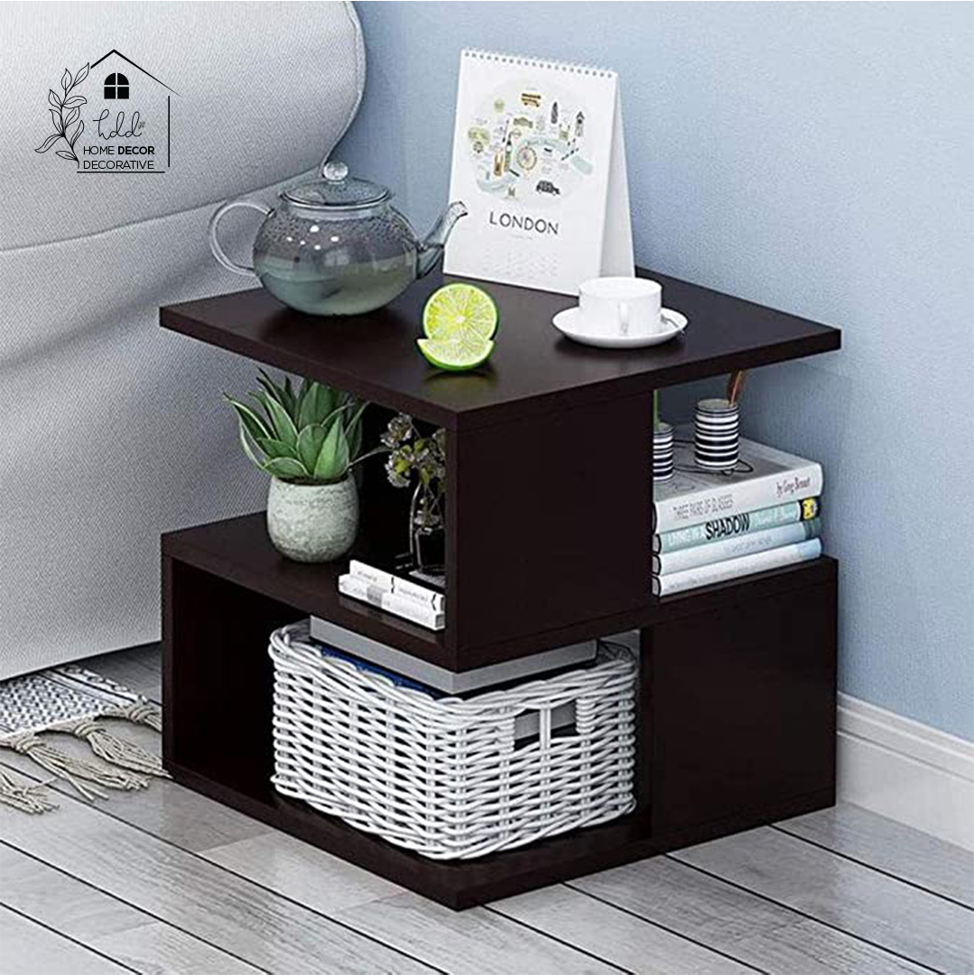 Side Table Bedside table small Coffee table with Storage Shelf Bookcase Storage Side Table