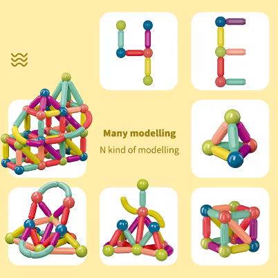 DIY Magnetics Sticks Blocks, Montessori Toys