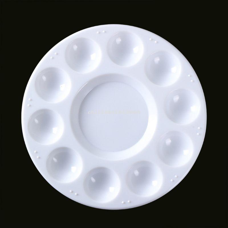 【HOT】 Paint Palette Tray Round Plastic Watercolor Mixing Palette DIY