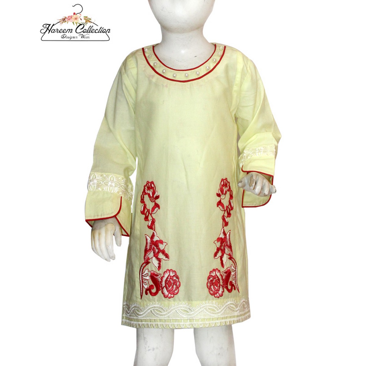 Embroidered 100% Cotton Kurti For Girls