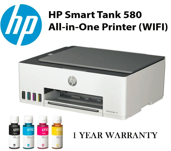 HP Smart Tank 585 Printer All-in-One (Print,Copy,Scan,Wireless) Brand ...