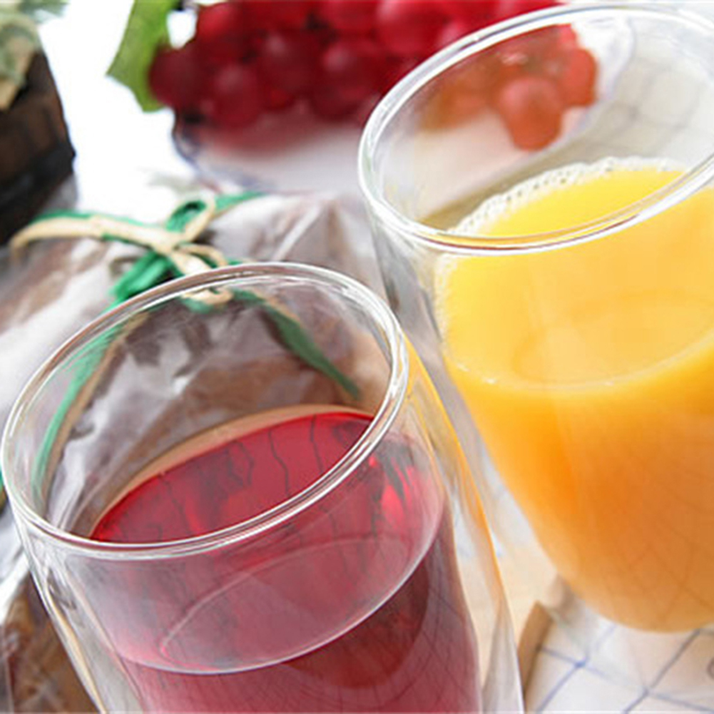 Heat Resistant Double Wall Glass Milk Coffee Water Juice Cup - 350Ml