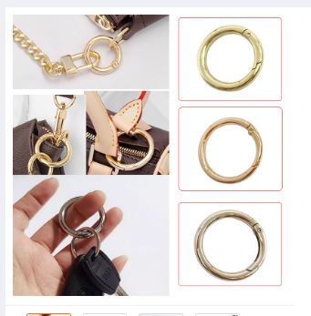 Spring Gate O Ring Openable Keyring Key Leather Bag Handbag Belt Strap Parts Pendant Buckle Snap Clasp Clip Trigger Hook