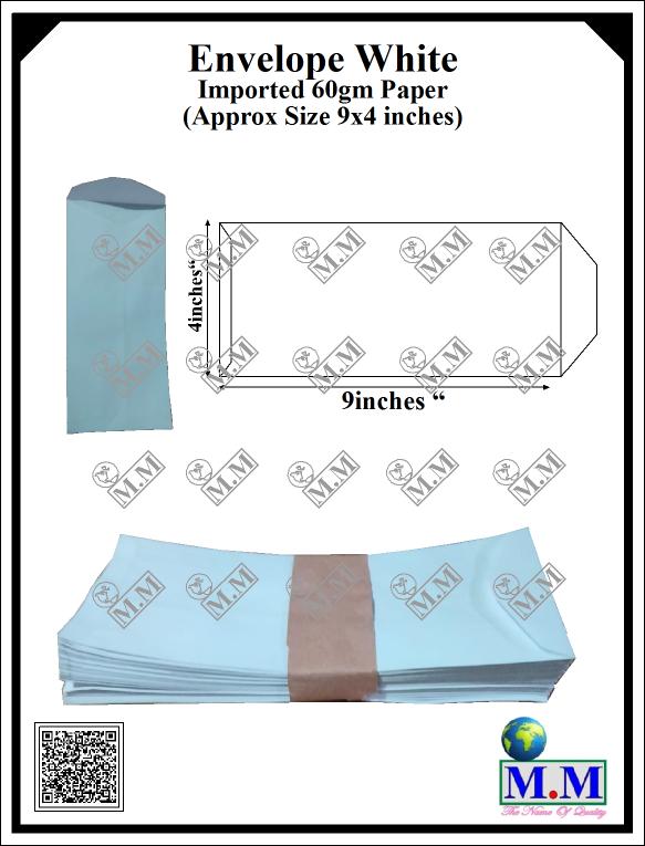 Envelope White 9x4 inch (100pcs Packet) | Daraz.pk