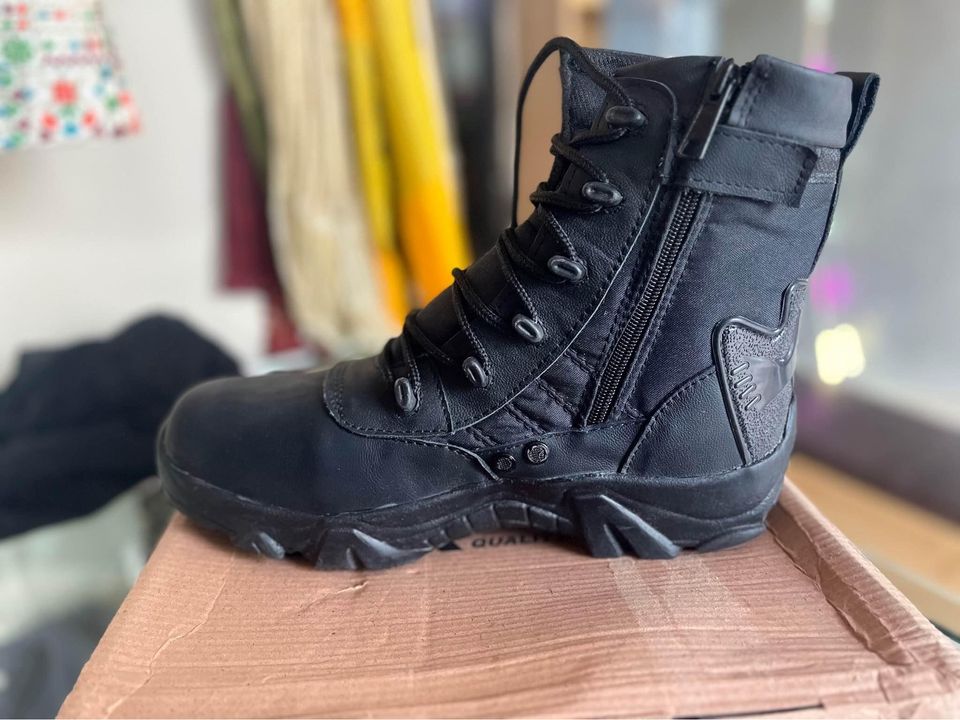Long Black boots Shoes For Men