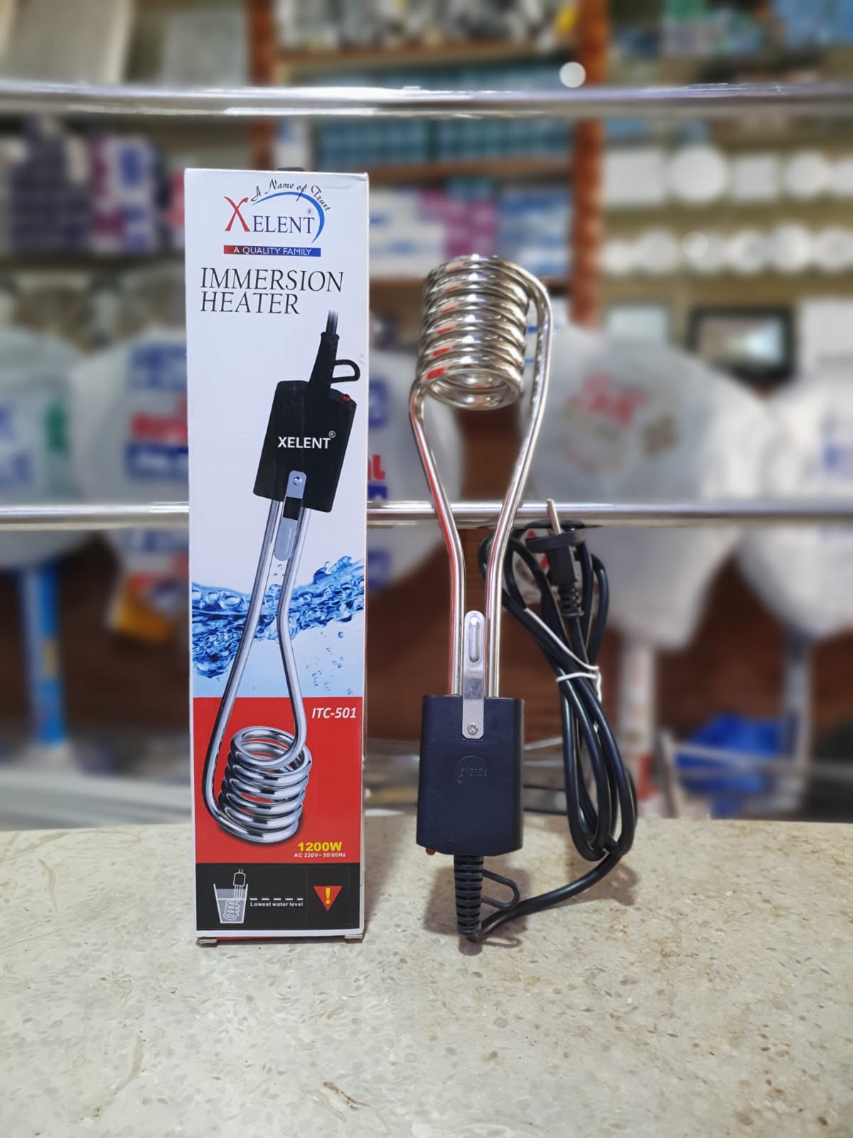 Xelent Immesion Heater Rod, Portable Electric Water Heating Rod 1200W