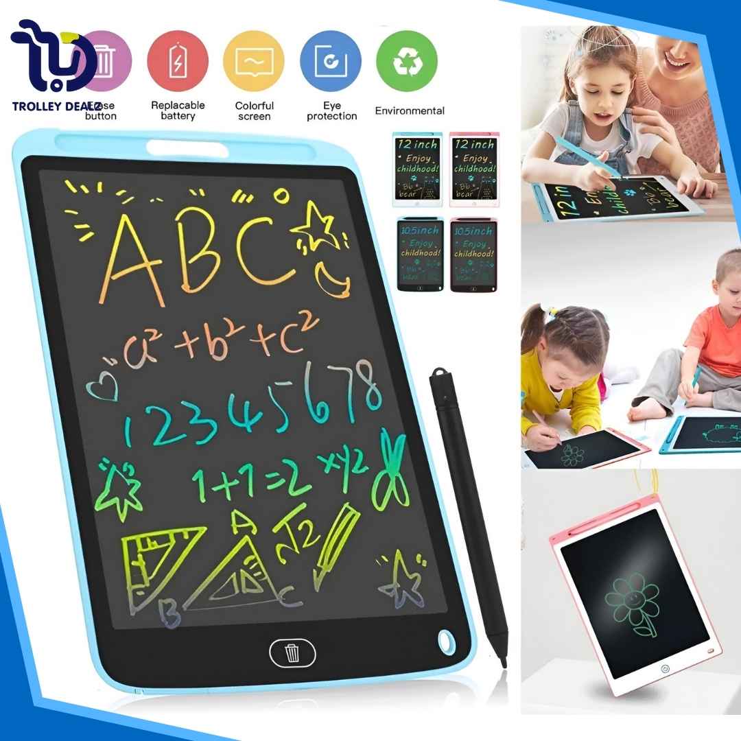 Hot Selling LCD Writing Tablet/Pad for Kids,6.5 inch, 8.5 inch, 10 inch, 12 inch Kids Doodle & Scribble Boards with Protect Cover, Educational Toys, Erasable E-Writer Digital Drawing Board Toddler Toys Kids Drawing Pad Best Gift for Kids-Multi-color