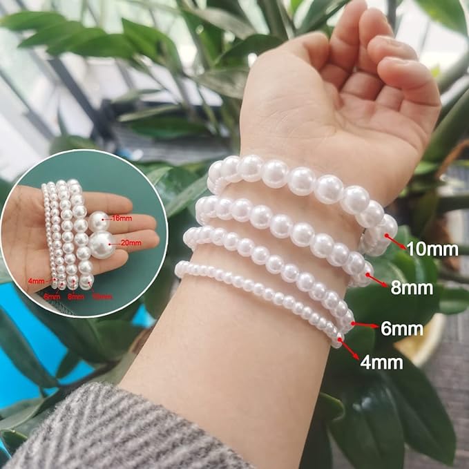 **Glossy White Pearl Beads 50 100 pcs – Elegant & Versatile for Jewelry & Crafts** by Jaweriyaz Jewelry