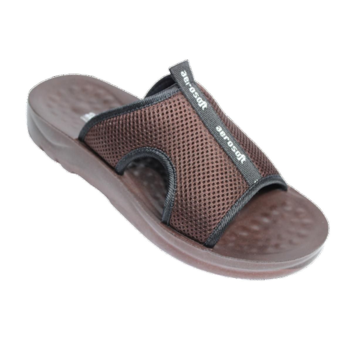 Aerosoft Brown Color Synthetic Leather, Breathable Foamic Upper & PU Sole Slippers For Men A5103