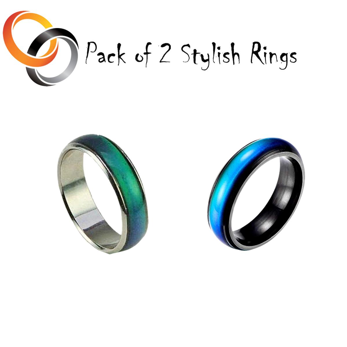 Pack of 2 pcs Multi color Rings for teenage fashion jewellery