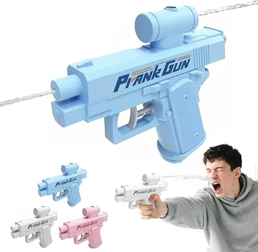 Prank Two-Way Water Gun, Double Spray Squirt Gun Toy for Kids and Adults, Blue ABS Plastic, Office and Party Fun(Colour-Blue,Pink,White) (Surprise Colour and Pack of 1-Water Gun)