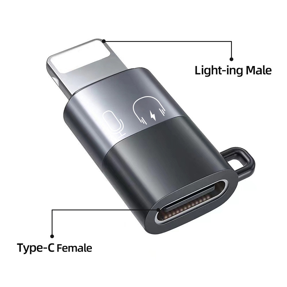 Usb-C To Lightning Otg Audio Adapter For Mic & Phone