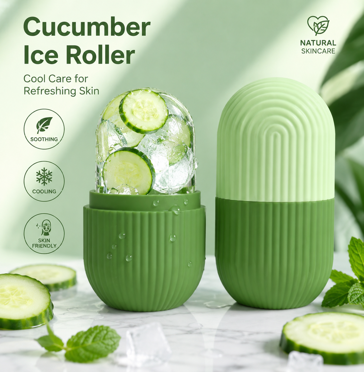 Silicone Ice Roller for Face & Eyes – Reusable Facial Ice Massager for Skin Tightening, Puffiness & Glowing Skin Care