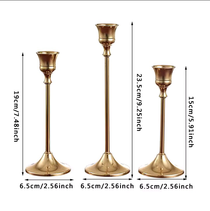 Vintage Design 3-Piece Candle Holder Set