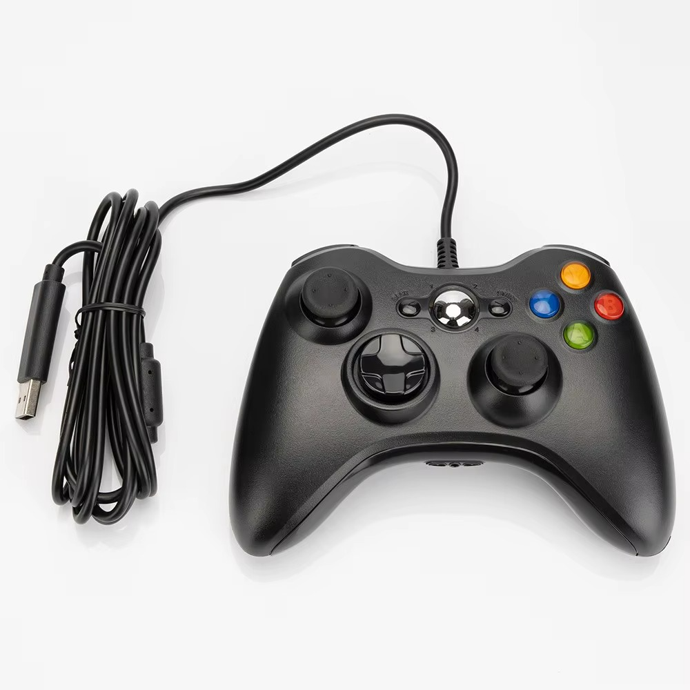 xbox 360 wired controller ( pc and laptop supported in all windows ) usb wired joystick for xbox 360 and windows dual vibration ( Brand new box pack )