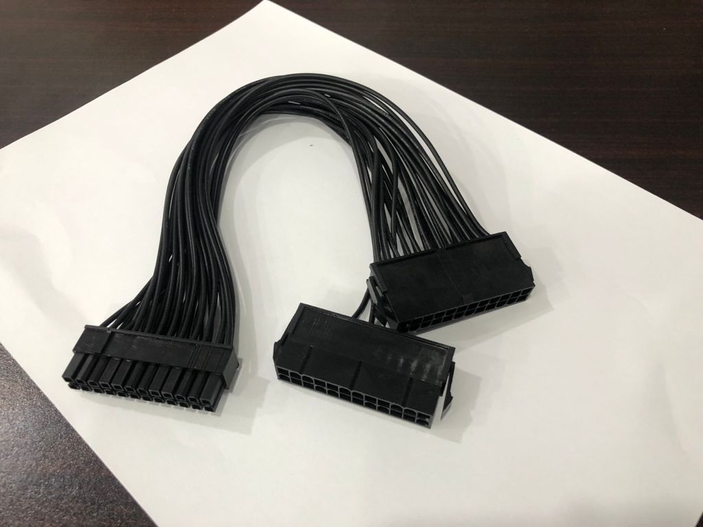 24 Pin Supply Extension Cable Dual PSU Mining Cables for Computer Adapter Cable for BTC Riser Miner