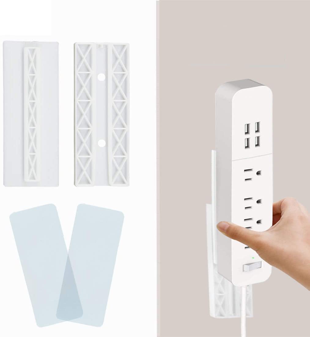 Self Adhesive Power Strip Holder, Surge Protector Wall Mount, Cable Management System for Computer Desk, Organize TV Wall, Kitchen, Entertainment System Home or Office Organization