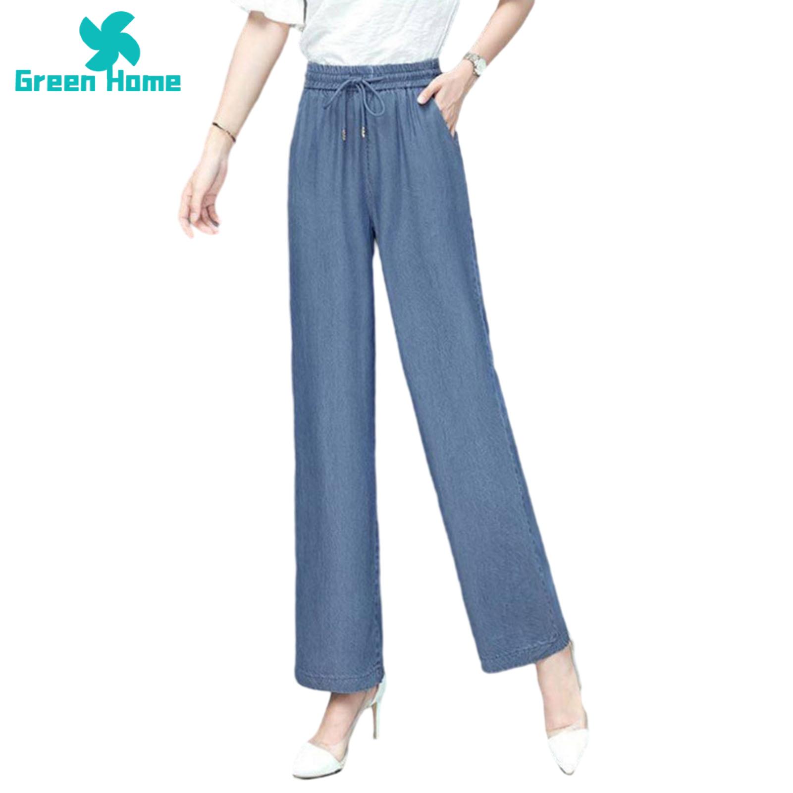 Casual Elastic Waist Drawstring Side Pockets Pants For Women at Rs