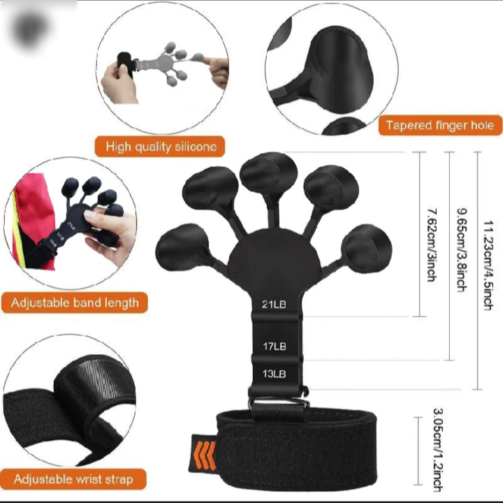 Finger Gripper Guitar Finger Exerciser Hand Strengthener Hand Trainer Black, Finger Griper, Finger Gripper Strength band, Silicon Finger Gripper, PCS Finger Gripper ,Finger Gripper Exercise Band