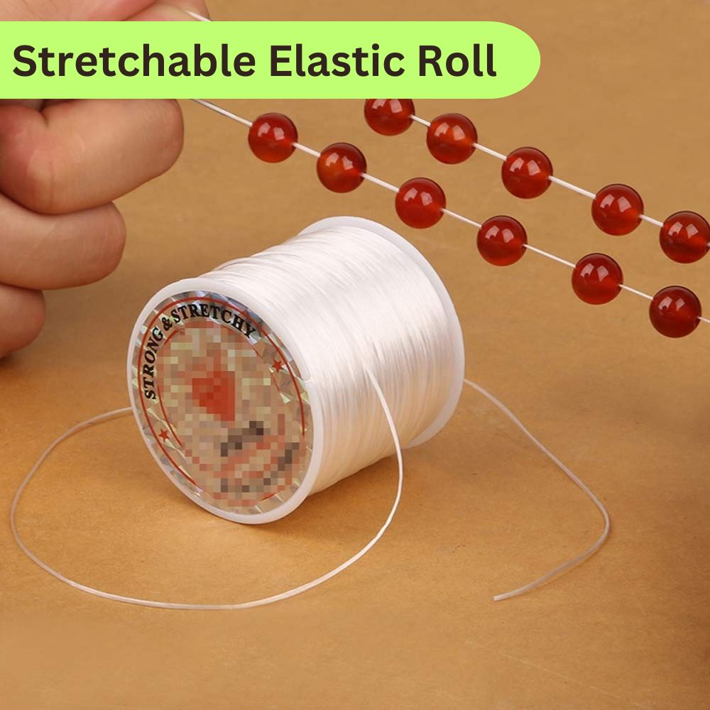 Stretchable Thread For Jewlery Making Nylon Thread For Bracelet Making Elastic String For Beading Jewelry Cord, Elastic Bracelet Rope Crystal Beading Cords, for Jewelry Making Beading Thread Elastic String Cord High-Quality Crystal Bead String -