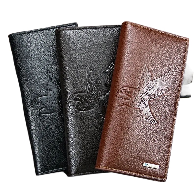 PU Leather Long Wallet for Men - Multi-Card Slot Clutch Style Cash Holder