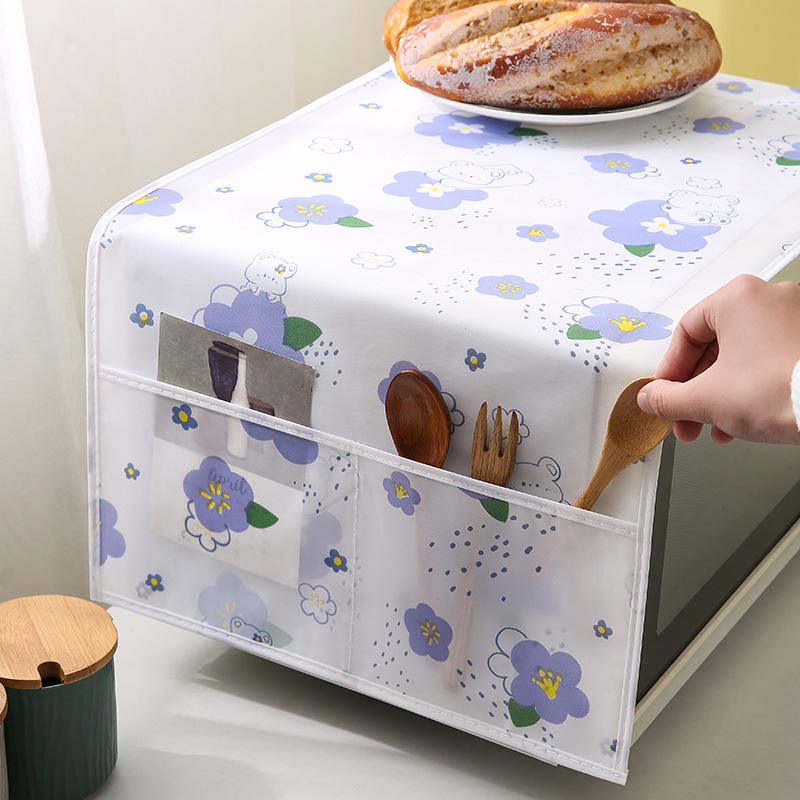 Microwave Oven Cover Waterproof Double Pocket Storage Bag 85x35cm PEVAM Material