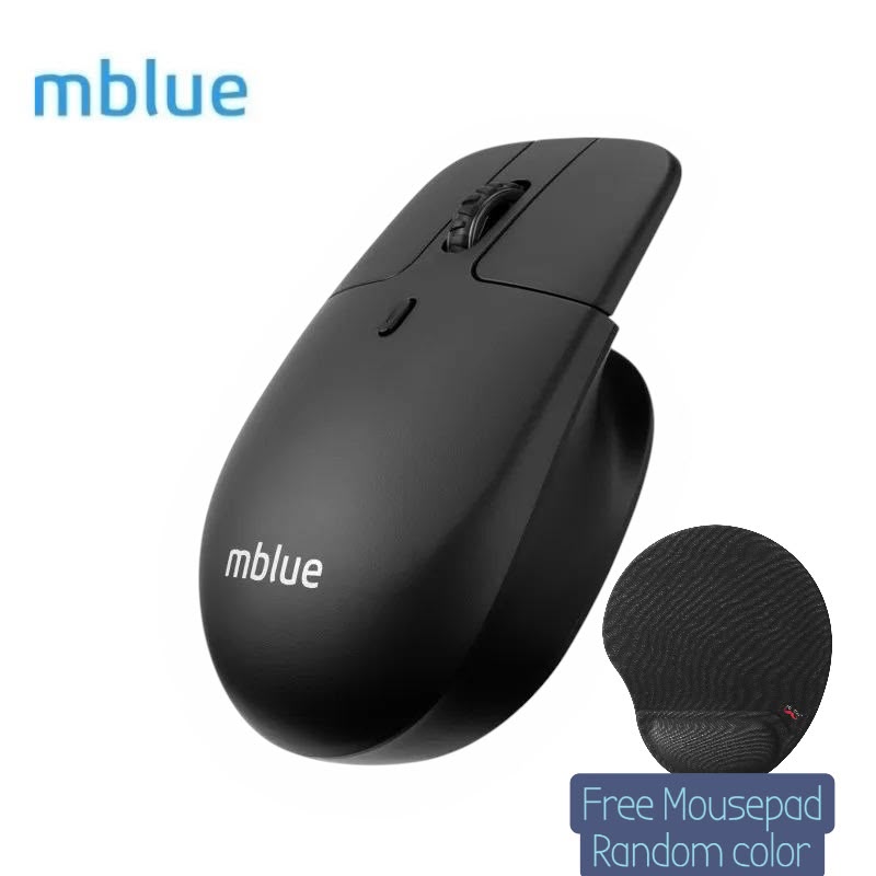 Wireless Mouse Rechargeable Mblue M203 2.4G Wireless Lightweight Mouse Ergonomic 1600DPI 4 Mute  Buttons Mouse for Computer PC Laptop