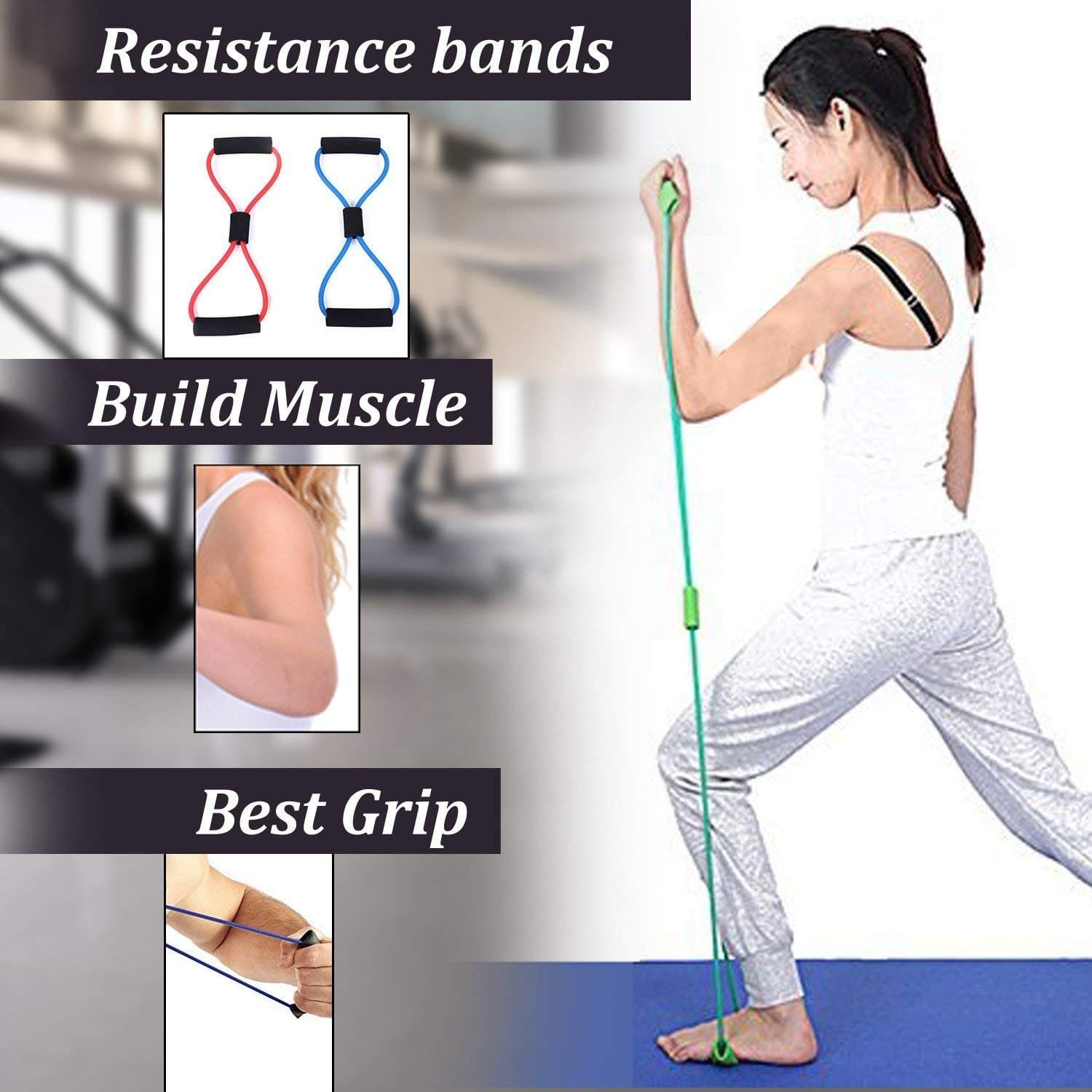 High Quality 8 Shape Resistance Band Pull Rope Toning Tube for Workout Exercise for Men and Women