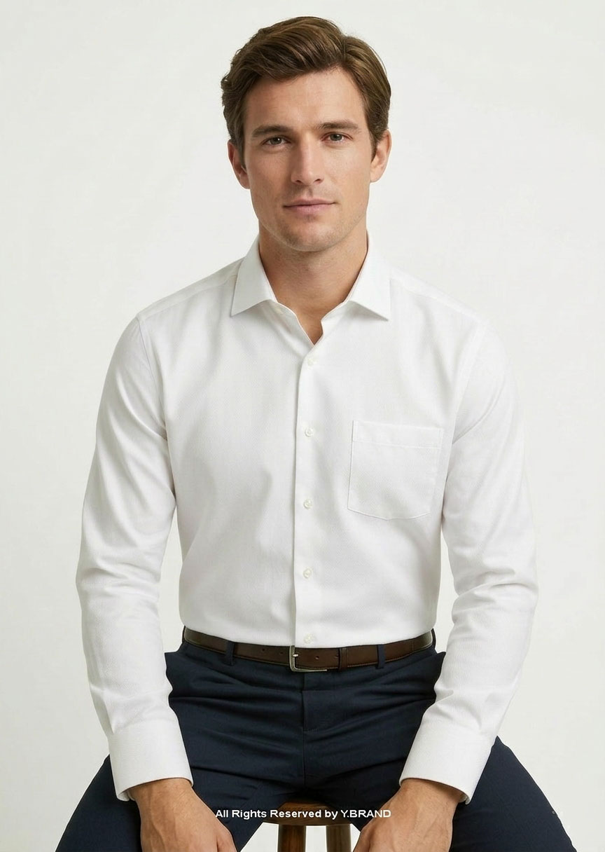 YBRAND-Oxford self-textured formal shirt FS-1056