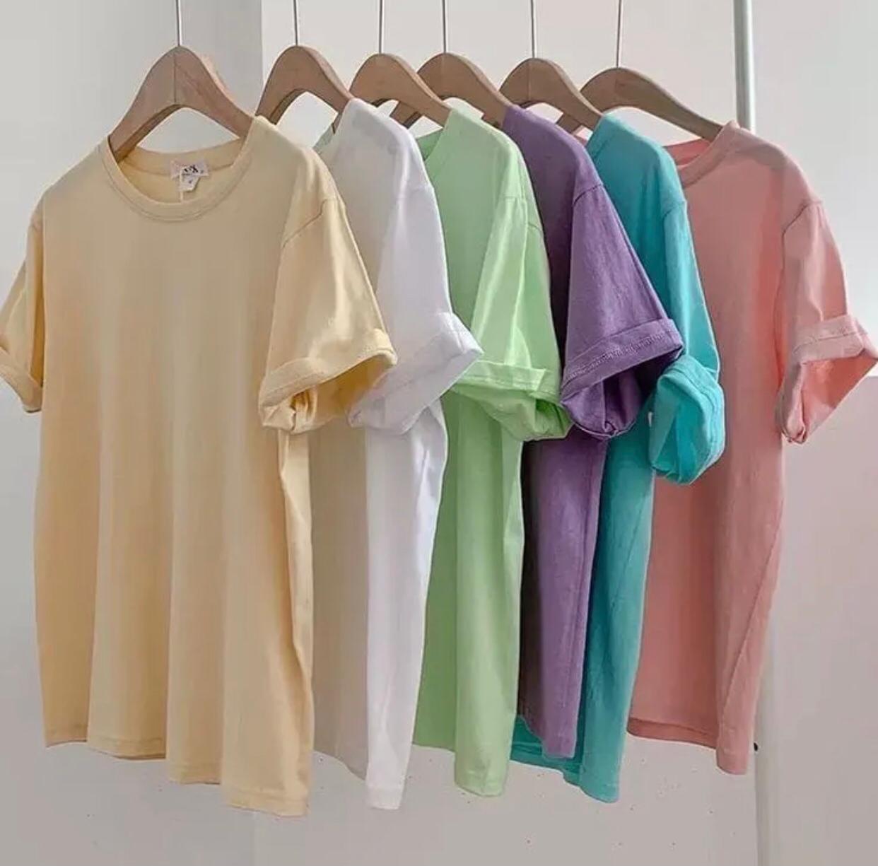Pack Of 3 Girls And Women Summer Basic T Shirts Soft Comfortable Cotton Jersey Random Color New Arrival Trendy Fashion Design