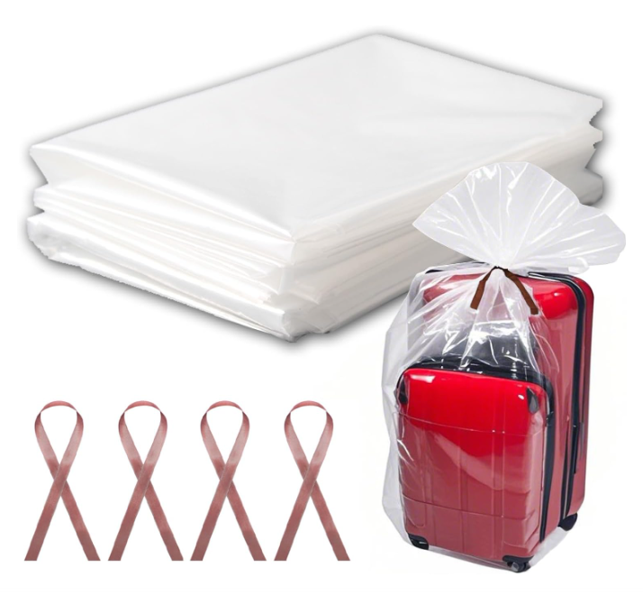 10 Large Clear Drawstring Plastic Bags, 24x48 Inches Dust Covers Drawstring Plastic Bags for Luggage, Suitcase, Reusable, Plastic Storage Bags for Clothes Packing Luggage Suitcase Furniture Comforter Bike Blanket