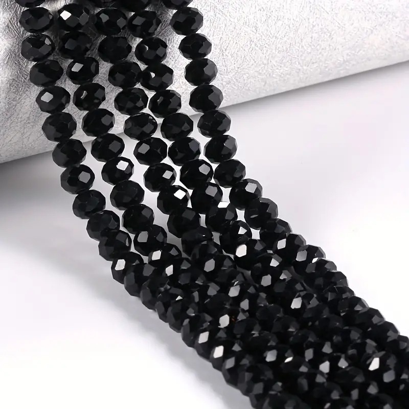 Crystal / Square glass beads (Black/White) | For Jewelry Bracelets and Clothing size 8mm,10mm