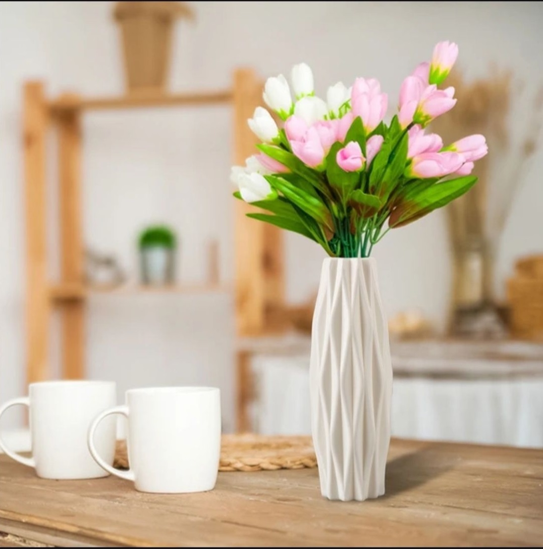 Plastic non breakable vases decoration home Flower Arrangement Living Room Origami flower pot for interior