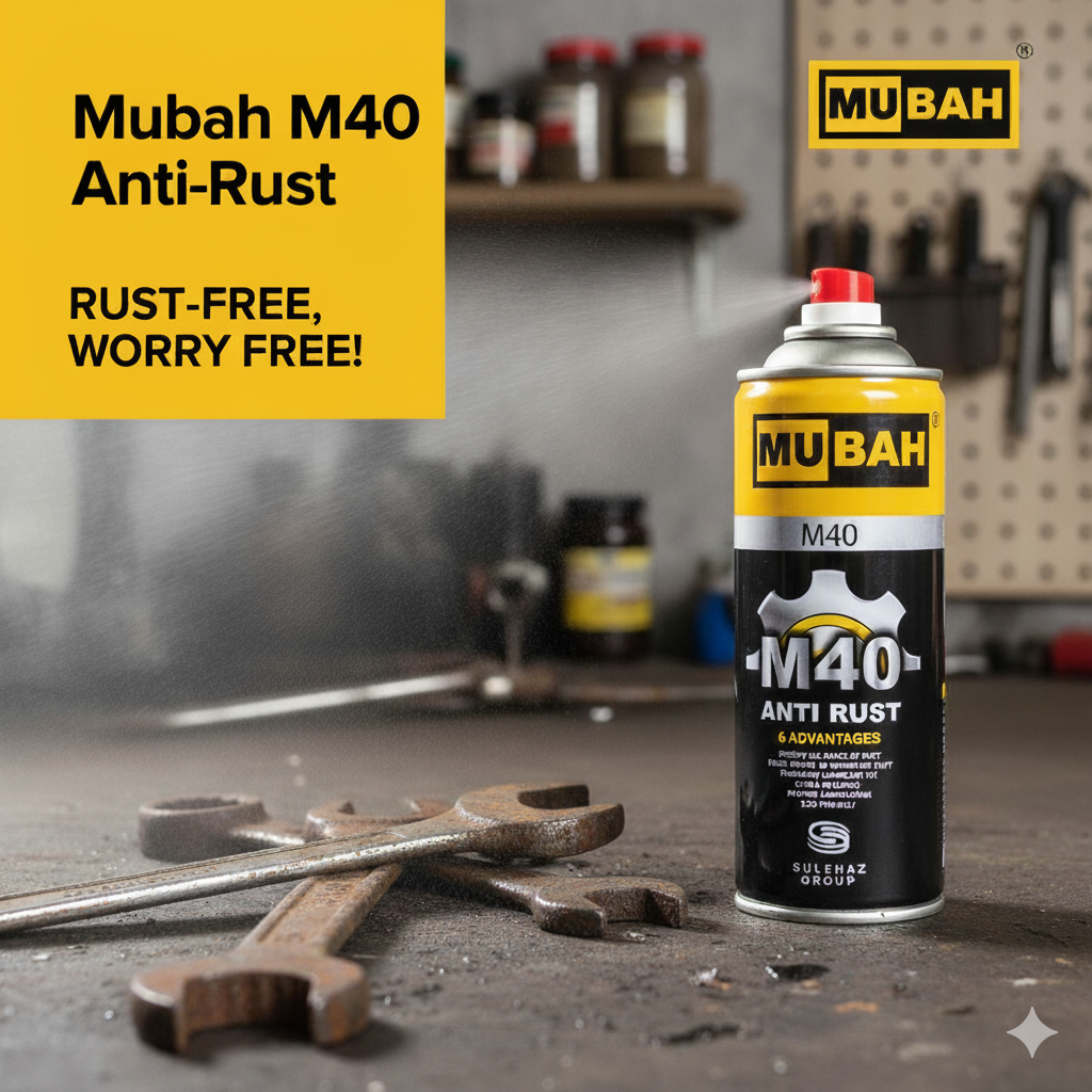 Original MUBAH M40 Rust Remover & Anti-Rust Spray 400ml | Multipurpose Metal Cleaner, Penetrating Oil & Lubricant | Best for Bikes, Cars, Tools, Auto Parts, Chrome, Steel, Rust Protection A+ Quality with Free delivery voucher
