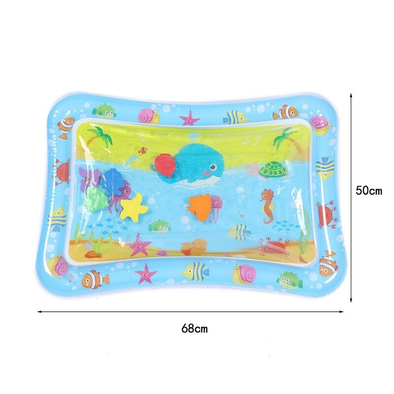 Inflatable Tummy Time Mat, Premium Baby Water Play Mat for Infants and Toddlers for 3 to 24 Months, Strengthen Your Baby's Muscles