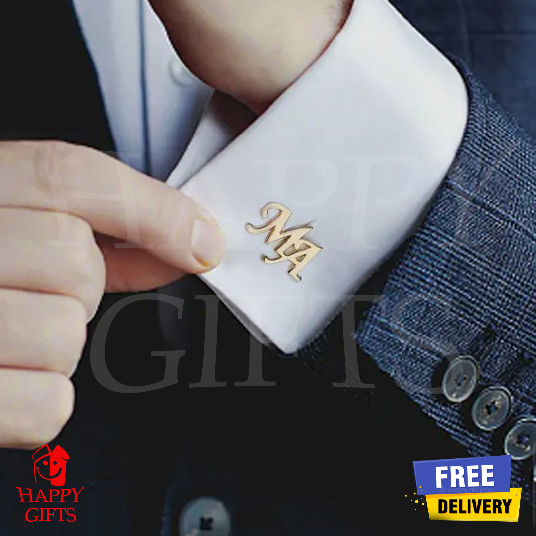 Customize Name Cufflinks, Customize Name Studs, Personalized Name Cufflinks, Cufflinks For Men with Name With Box Packing